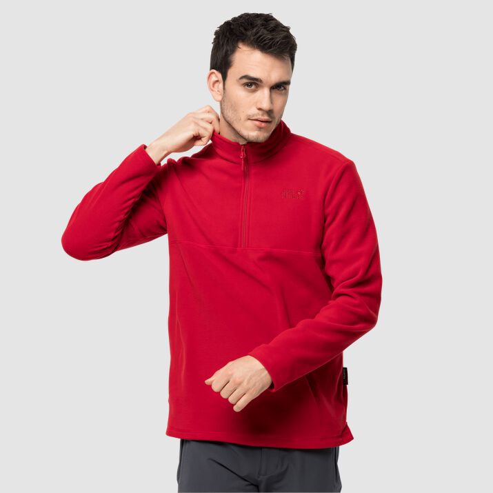 Jack Wolfskin Mens Gecko Fleece Jumper Red 410398SOD